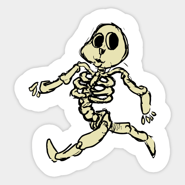 Guinea Pig Skeleton Sticker by GuineaPigArt